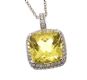 18CT WHITE GOLD DIAMOND AND PERIDOT PENDANT AND CHAIN at Ross's Online Art Auctions