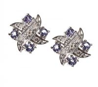 14CT WHITE GOLD TOPAZ AND DIAMOND EARRINGS at Ross's Online Art Auctions