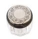 STERLING SILVER TOPPED GLASS DRESSING TABLE JAR at Ross's Online Art Auctions