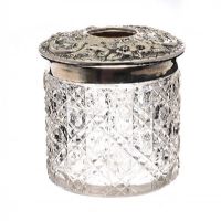STERLING SILVER HAIR TIDY JAR at Ross's Online Art Auctions