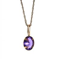 9CT GOLD AND AMETHYST PENDANT AND CHAIN at Ross's Online Art Auctions
