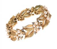PEARL AND GOLD-TONE BRACELET at Ross's Online Art Auctions