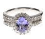 14CT WHITE GOLD TANZANITE AND DIAMOND RING at Ross's Online Art Auctions