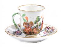 CAPO DI MONTE CUP AND SAUCER at Ross's Online Art Auctions