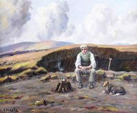TAKING A BREAK by Charles McAuley at Ross's Online Art Auctions