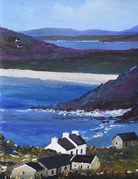 TRA NA ROSSAN BEACH COTTAGES, DOWNINGS by Sean Lorinyenko at Ross's Online Art Auctions