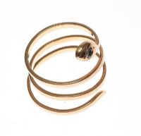 9CT GOLD SNAKE RING SET WITH A DIAMOND at Ross's Online Art Auctions