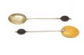 SILVER AND ENAMEL COFFEE BEAN SPOONS at Ross's Online Art Auctions