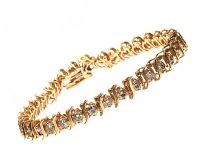 14CT GOLD AND DIAMOND BRACELET at Ross's Online Art Auctions