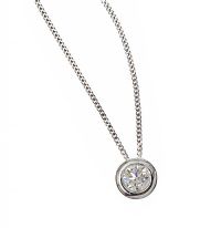 18CT WHITE GOLD DIAMOND PENDANT AND CHAIN at Ross's Online Art Auctions
