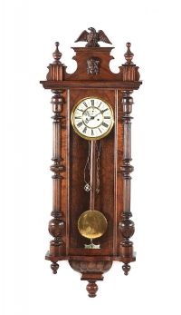 DOUBLE WEIGHT VIENNA WALL CLOCK at Ross's Online Art Auctions
