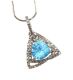 18CT WHITE GOLD DIAMOND AND TOPAZ PENDANT AND RING at Ross's Online Art Auctions