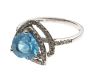 18CT WHITE GOLD DIAMOND AND TOPAZ PENDANT AND RING at Ross's Online Art Auctions