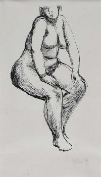 FEMALE NUDE STUDY by Colin Middleton RHA RUA at Ross's Online Art Auctions