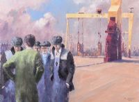FOREMAN & CRANES by Colin H. Davidson at Ross's Online Art Auctions
