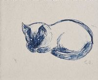 CAT RESTING by Gerard Dillon at Ross's Online Art Auctions