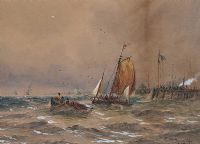 PULLING IN THE NETS by Thomas Bush Hardy at Ross's Online Art Auctions