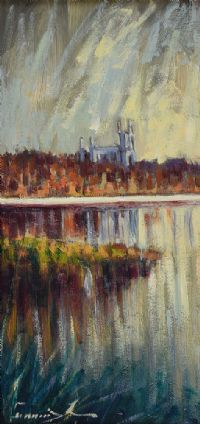 SHOWERS OVER DOWN CATHEDRAL by William Cunningham at Ross's Online Art Auctions