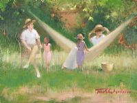 SUMMER IN THE GARDEN by Tom Quinn at Ross's Online Art Auctions