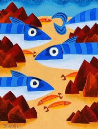 BLUE FISH by Graham Knuttel at Ross's Online Art Auctions