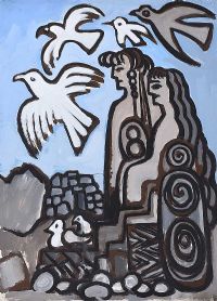 WATCHING THE DOVES by Markey Robinson at Ross's Online Art Auctions
