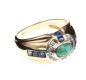 10CT GOLD EMERALD, DIAMOND AND SAPPHIRE RING at Ross's Online Art Auctions