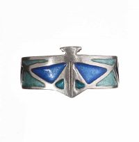 STERLING SILVER ENAMEL RING at Ross's Online Art Auctions