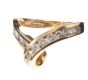 14CT GOLD AND DIAMOND WISHBONE RING at Ross's Online Art Auctions