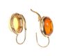 STERLING SILVER GILT DROP EARRINGS SET WITH AMBER-COLOURED RESIN at Ross's Online Art Auctions