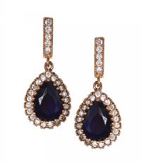 SILVER GILT CUBIC ZIRCONIA AND BLUE STONE EARRINGS at Ross's Online Art Auctions