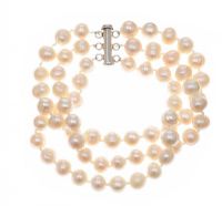 STERLING SILVER CULTURED PEARL BRACELET at Ross's Online Art Auctions