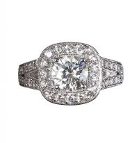 18CT WHITE GOLD DIAMOND AND MOISSANITE RING at Ross's Online Art Auctions