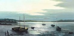 BOATS IN THE MOONLIGHT by Wendy Reeves at Ross's Online Art Auctions