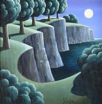 TREES & CLIFFS by George Callaghan at Ross's Online Art Auctions