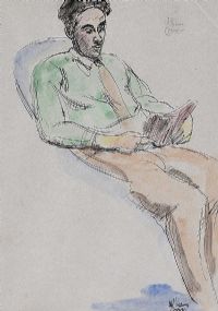 MAN READING by William Conor RHA RUA at Ross's Online Art Auctions