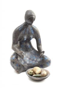SEATED FIGURE WITH A BOWL OF FRUIT by Felguerez at Ross's Online Art Auctions