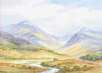 RIVER AT THE FOOT OF THE MOUNTAINS by Robert Egginton at Ross's Online Art Auctions