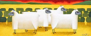 FOUR LOST SHEEP by Graham Knuttel at Ross's Online Art Auctions