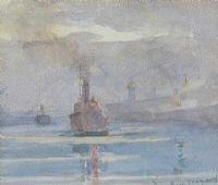 COMING IN TO PORT by Romeo Charles Toogood RUA ARCA at Ross's Online Art Auctions