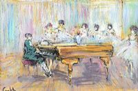 BALLERINAS BY THE PIANO by Marie Carroll at Ross's Online Art Auctions