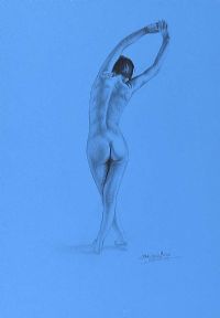 STANDING FEMALE NUDE STUDY by George Henry Smyth at Ross's Online Art Auctions