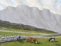 A CHAT IN THE MOURNES by Sean Loughrey at Ross's Online Art Auctions
