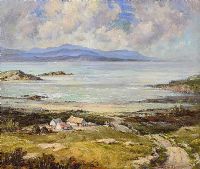 COTTAGE BY THE SEA, WEST OF IRELAND by Padraic Woods RUA at Ross's Online Art Auctions