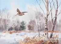 WOODCOCK IN WINTER by Robert W. Milliken at Ross's Online Art Auctions