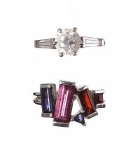 TWO 9CT WHITE GOLD RINGS at Ross's Online Art Auctions
