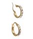 9CT GOLD AND CUBIC ZIRCONIA HOOPED EARRINGS at Ross's Online Art Auctions