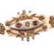 9CT GOLD SEED PEARL AND RUBY BROOCH at Ross's Online Art Auctions