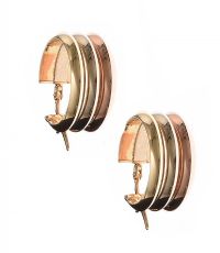 9CT GOLD HOOPED EARRINGS at Ross's Online Art Auctions