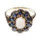 9CT GOLD OPAL AND SAPPHIRE CLUSTER RING at Ross's Online Art Auctions