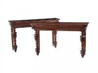 PAIR OF  VICTORIAN OAK CONSOLE TABLES at Ross's Online Art Auctions